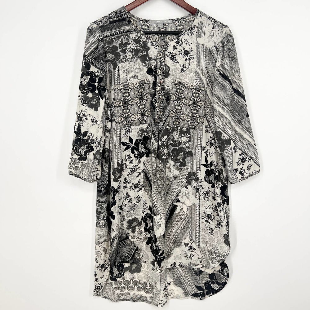 Valerie Stevens Oversized Longline Blouse Shirt Top Boho Business Work